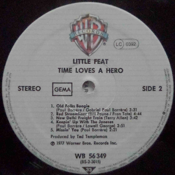 Little Feat : Time Loves A Hero (LP, Album, RP)