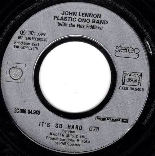 John Lennon / The Plastic Ono Band With The Flux Fiddlers : Imagine (7", Single, RE)