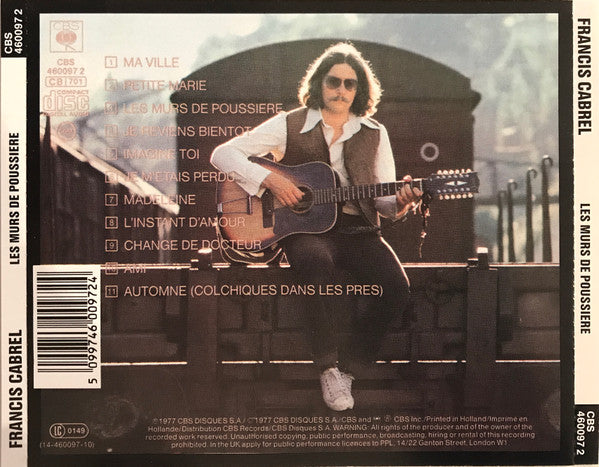 Francis Cabrel : Les Murs De Poussière (CD, Album, RE)