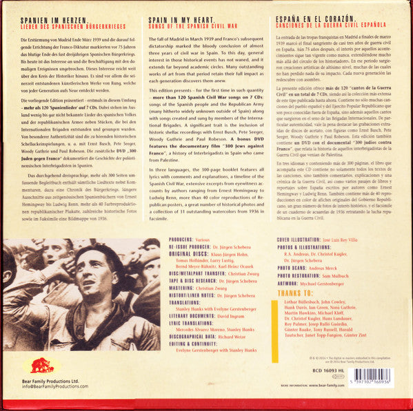 Various : Spain In My Heart (Songs Of The Spanish Civil War) (7xCD, Comp + DVD-V)