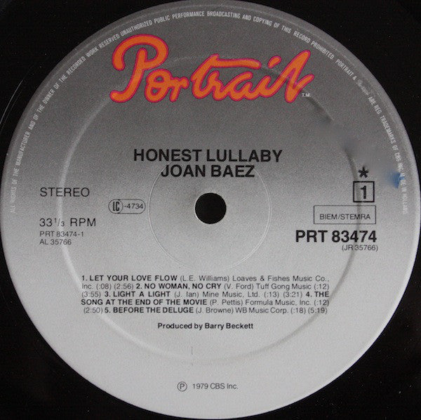 Joan Baez : Honest Lullaby (LP, Album)