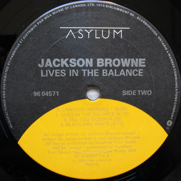 Jackson Browne : Lives In The Balance (LP, Album)