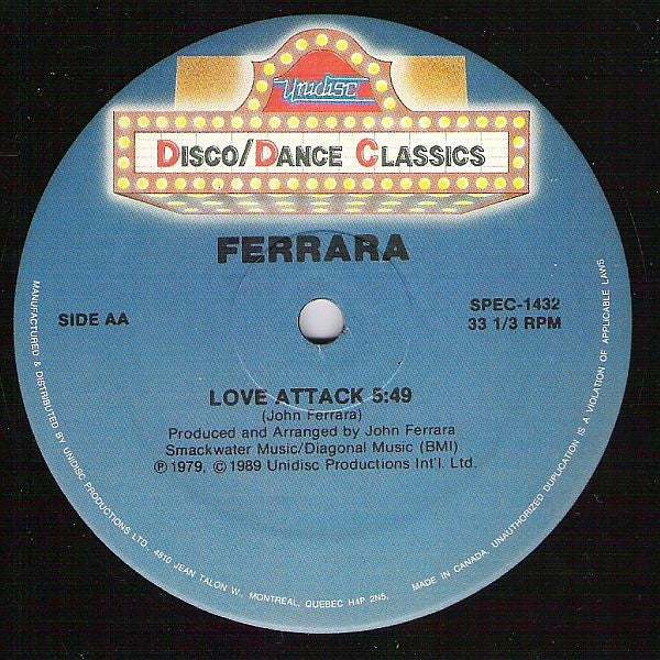 The Charlie Calello Orchestra / Ferrara : Sing, Sing, Sing / Love Attack (12", RP)