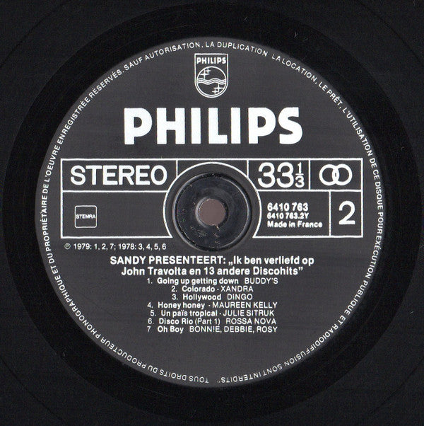 Various : Sandy Presenteert: Ik Ben Verliefd Op John Travolta En 13 Andere Disco-Hits (LP, Comp)