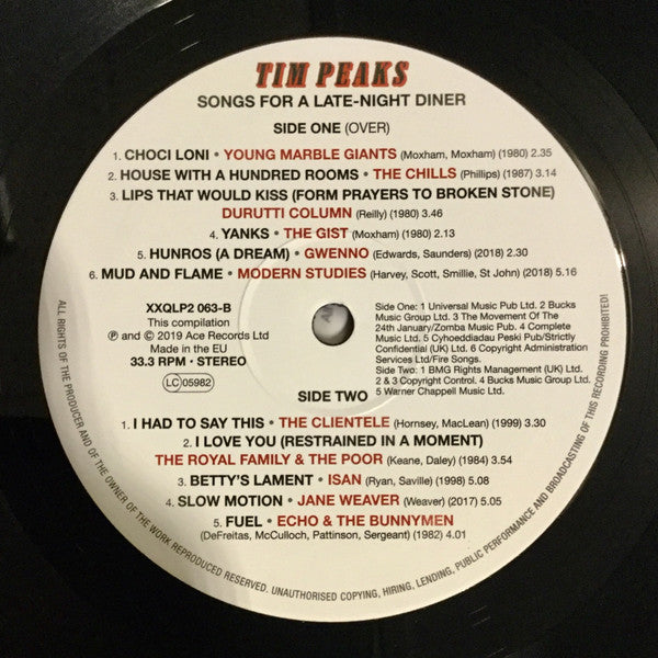 Tim Burgess & Bob Stanley : Tim Peaks (Songs For A Late-Night Diner) (2xLP, Comp)