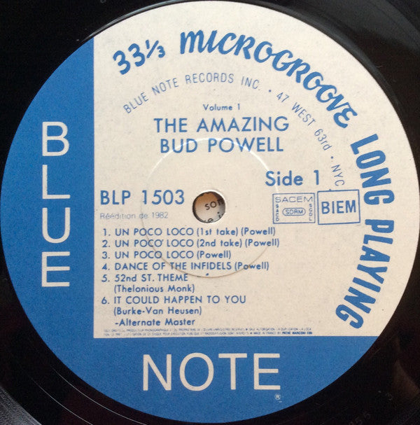 Bud Powell : The Amazing Bud Powell, Volume 1 (LP, Album, Mono, RE, RM)