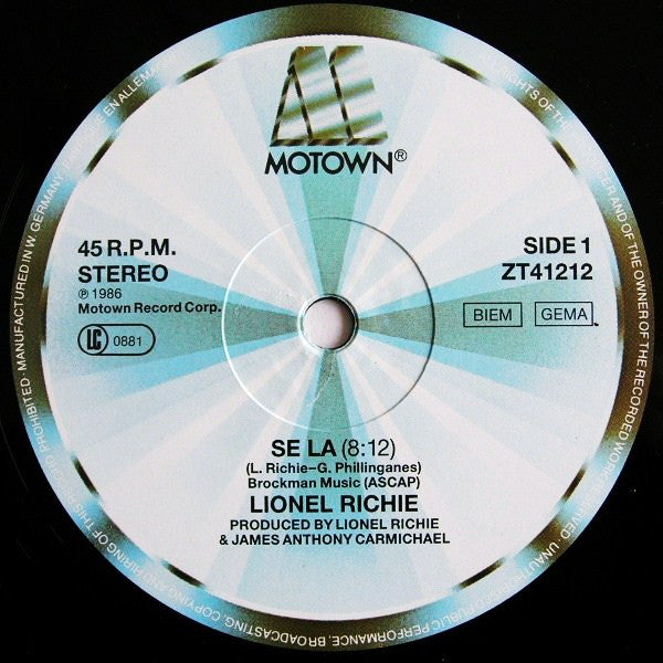 Lionel Richie : Se La (12", Maxi)