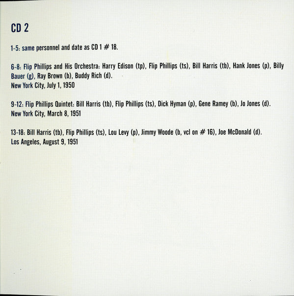 Flip Phillips : Complete 1947-1951 Verve Master Takes (2xCD, Comp)