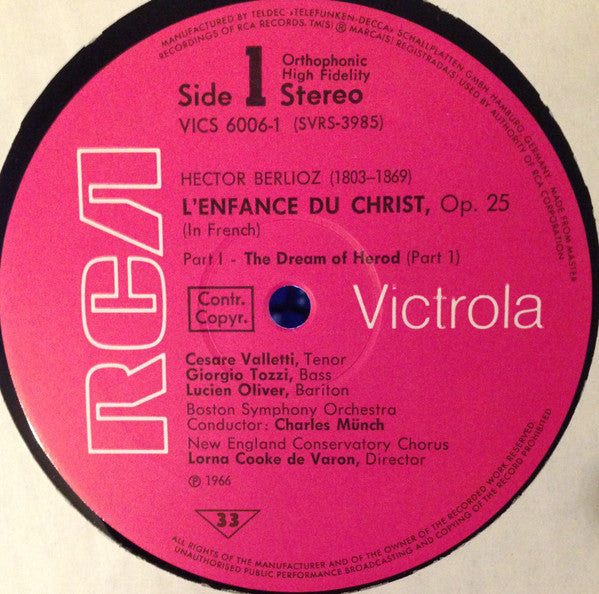 Hector Berlioz / Boston Symphony Orchestra, Charles Munch : L'Enfance Du Christ (2xLP, Album)