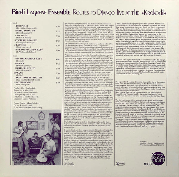 Biréli Lagrène Ensemble : Routes To Django (Live At The »Krokodil«) (LP, Album)