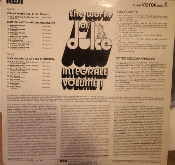 Duke Ellington And His Orchestra : The Works Of Duke - Integrale Volume 1 (LP, Comp, Mono)