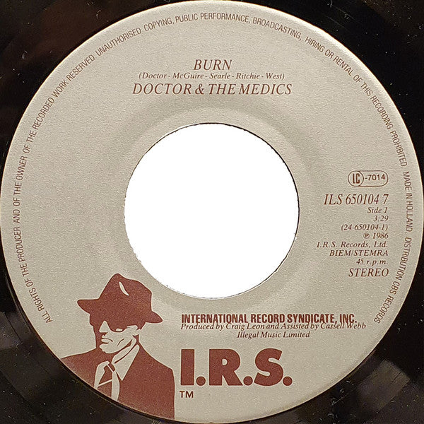 Doctor & The Medics : Burn (7", Single)