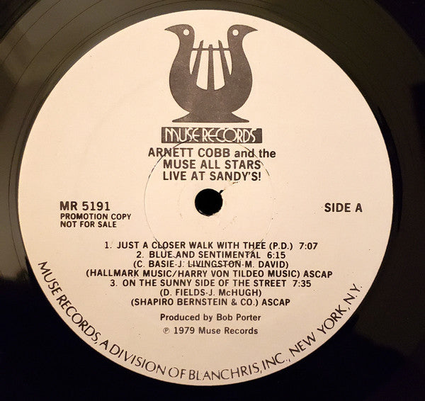 Arnett Cobb And The Muse All Stars : Live At Sandy's! (LP, Promo)