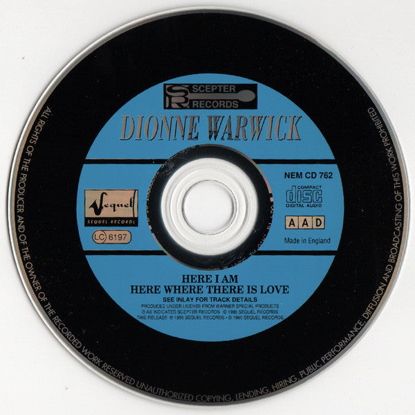 Dionne Warwick : Here I Am • Here Where There Is Love (CD, Comp)