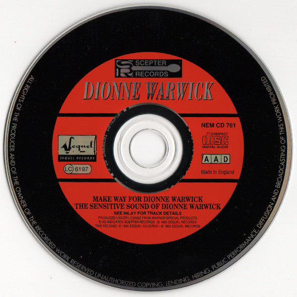Dionne Warwick : Make Way For Dionne Warwick • The Sensitive Sound Of Dionne Warwick (CD, Comp)