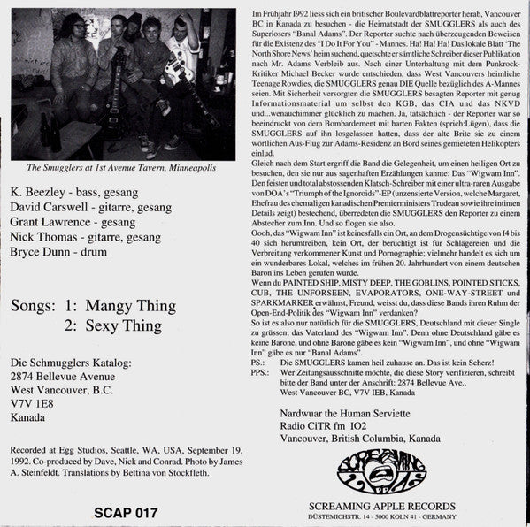 The Smugglers : At Germany (7", Single)