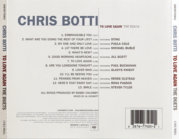 Chris Botti : To Love Again (The Duets) (CD, Album)