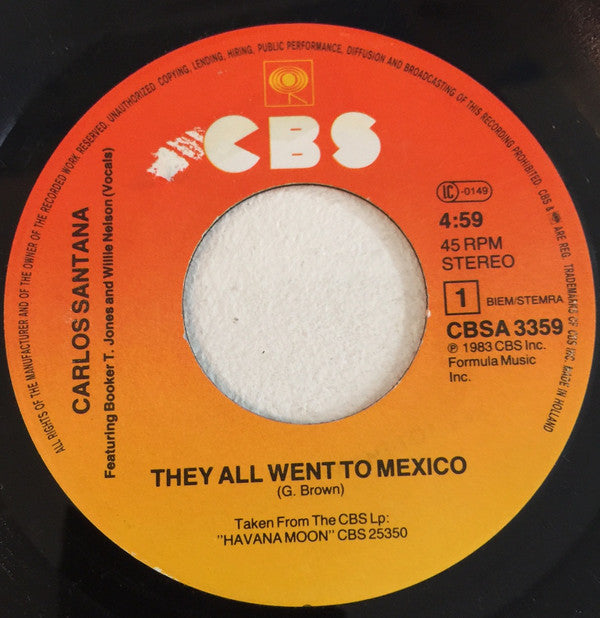 Carlos Santana : They All Went To Mexico (7", Single)