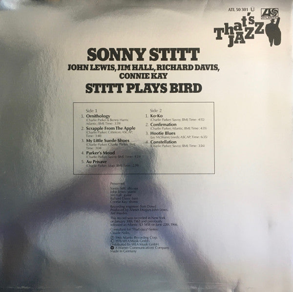 Sonny Stitt : Stitt Plays Bird (LP, Album, RE)