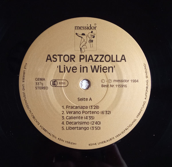 Astor Piazzolla Y Su Quinteto Tango Nuevo : Live In Wien Vol. 1 (LP, Album)
