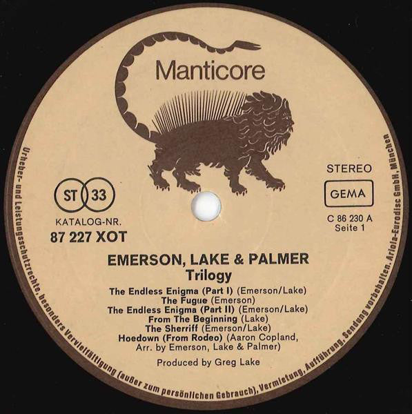 Emerson Lake & Palmer* : Trilogy (LP, Album, RE, RP, Gat)