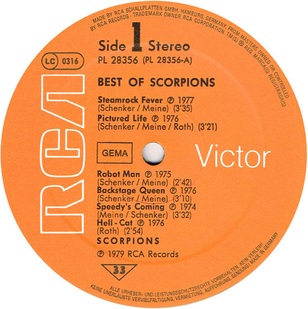 Scorpions : Best Of Scorpions (LP, Comp)