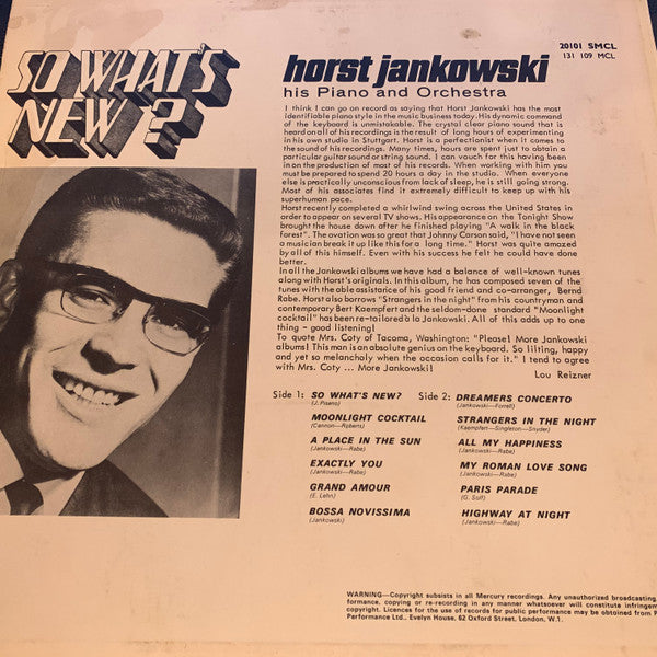 Horst Jankowski : So What's New? (LP, Album)