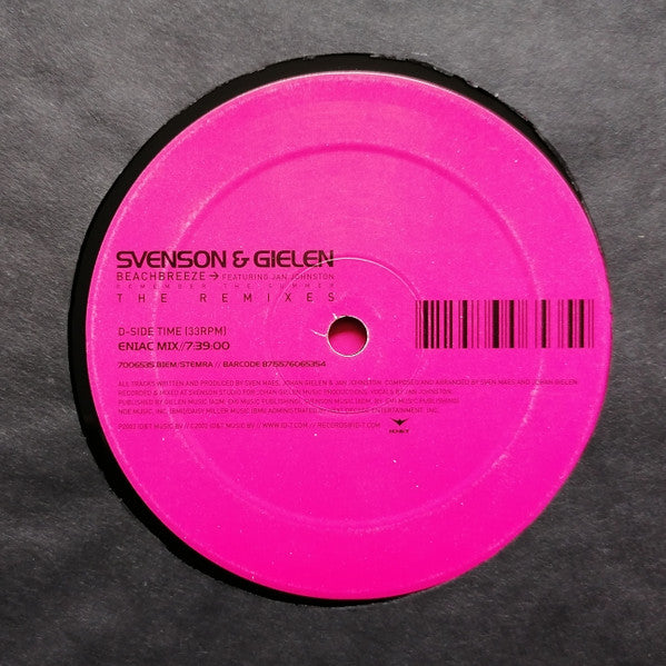 Svenson & Gielen Featuring Jan Johnston : Beachbreeze (The Remixes) (2x12")