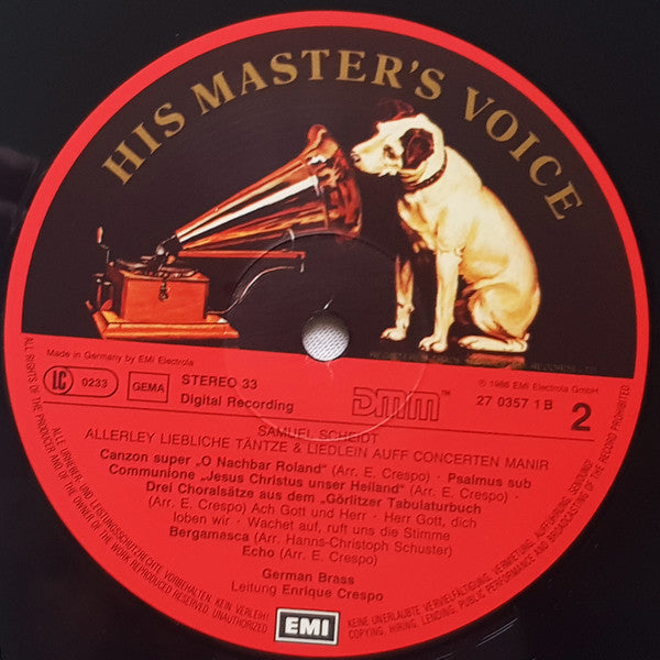 German Brass : Samuel Scheidt - Allerley Liebliche Täntze & Liedlein Auff Concerten Manir (LP, DMM)