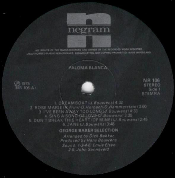 George Baker Selection : Paloma Blanca (LP, Album, Gat)