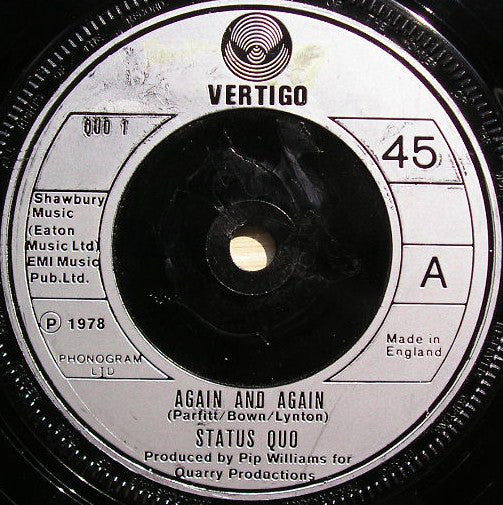 Status Quo : Again And Again (7", Single, Inj)