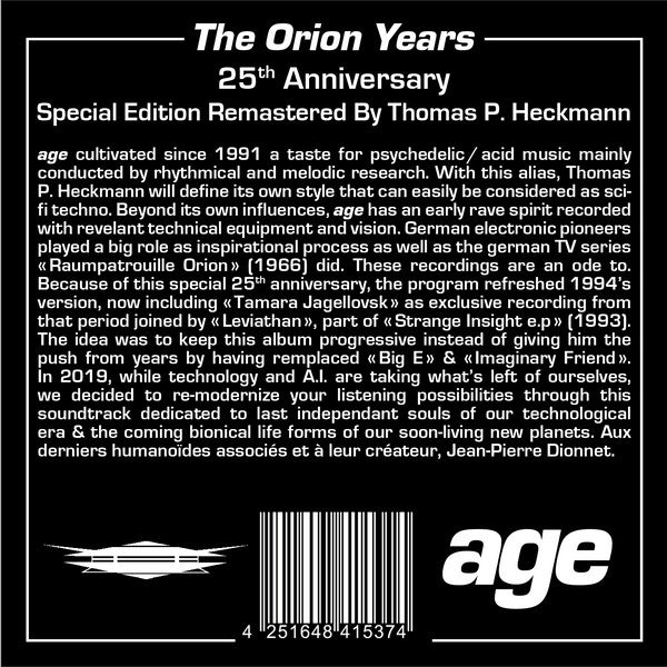 Age : The Orion Years (2xLP, Album, RE, RM, S/Edition)