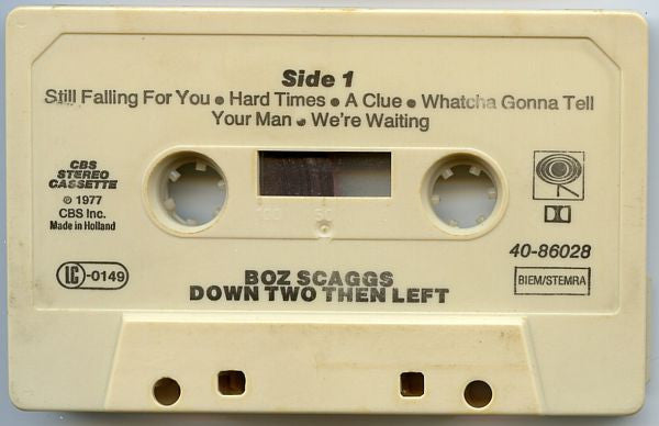 Boz Scaggs : Down Two Then Left (Cass, Album)