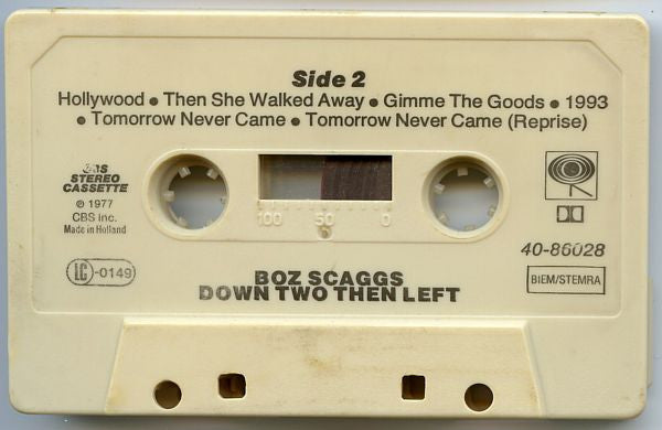 Boz Scaggs : Down Two Then Left (Cass, Album)