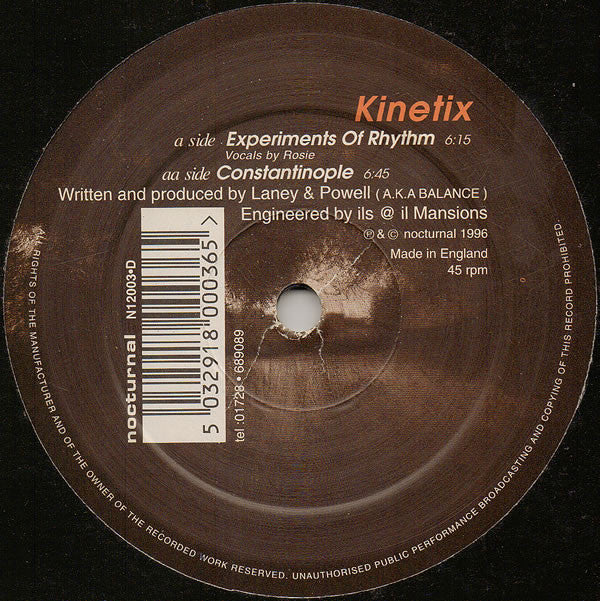 Kinetix : Experiments Of Rhythm / Constantinople (12")