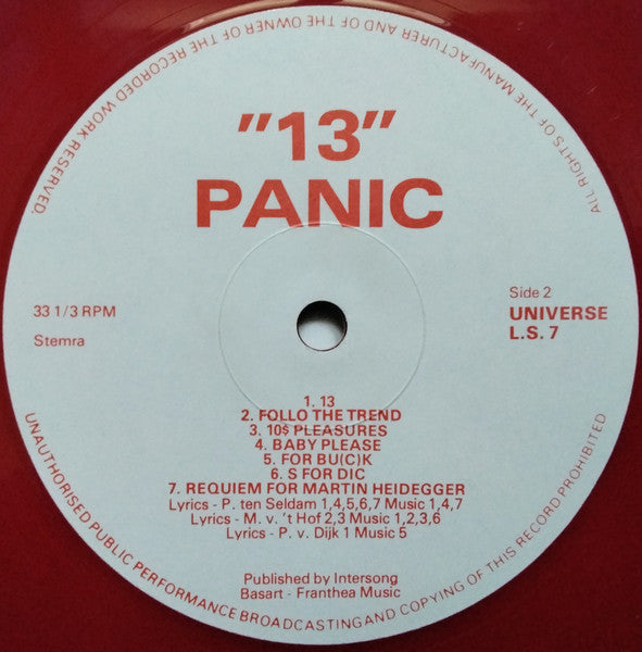 Panic (12) : 13 (LP, Album, Red)