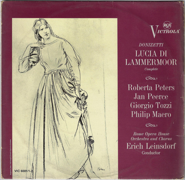 Gaetano Donizetti / Roberta Peters, Jan Peerce, Giorgio Tozzi, Philip Maero, Orchestra Del Teatro Dell'Opera Di Roma And Coro Del Teatro Dell'Opera Di Roma, Erich Leinsdorf : Lucia Di Lammermoor (Complete) (2xLP, Album, RE, Gat)