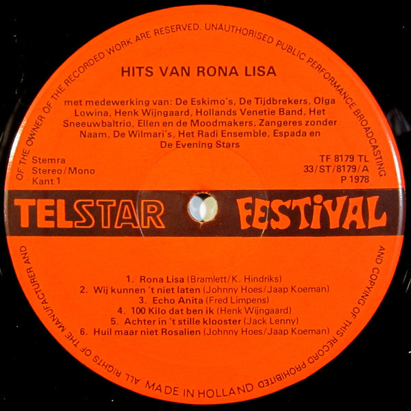 Various : Hits Van Rona Lisa (LP, Comp)