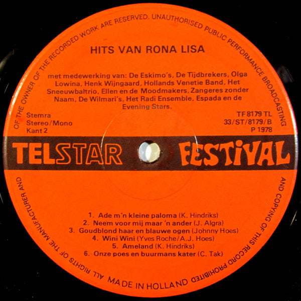 Various : Hits Van Rona Lisa (LP, Comp)