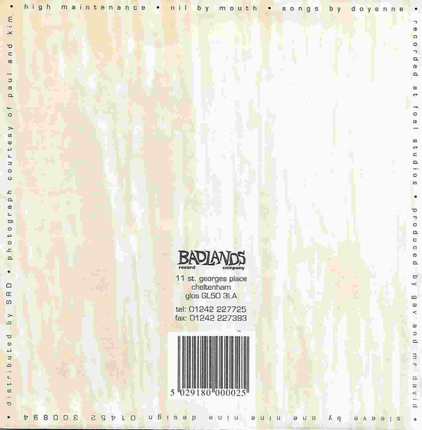 Doyenne : High Maintenance (7")