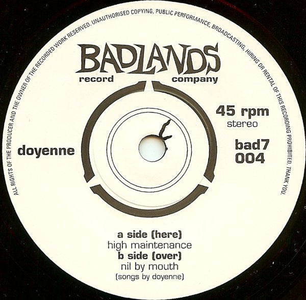 Doyenne : High Maintenance (7")