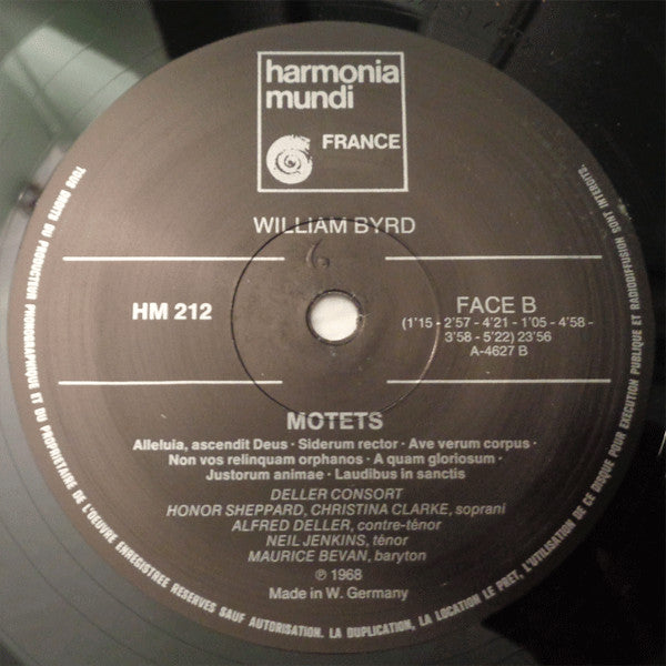 William Byrd - Deller Consort, Alfred Deller : Mass For Four Voices / Motets (LP, RE)