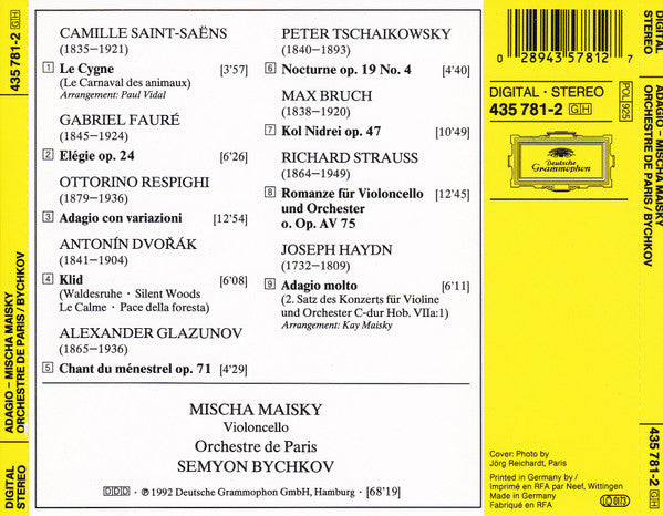 Mischa Maisky - Orchestre De Paris, Semyon Bychkov : Adagio (CD, Album)