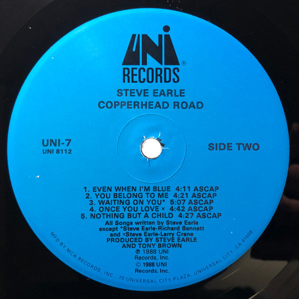 Steve Earle : Copperhead Road (LP, Album, Eur)