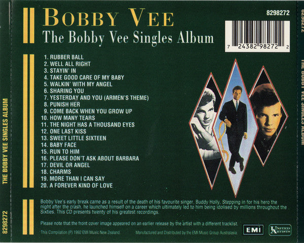 Bobby Vee : The Bobby Vee Singles Album (CD, Comp)