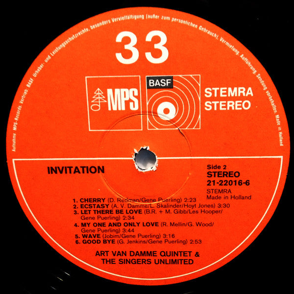 Art Van Damme & The Singers Unlimited : Invitation (LP, Album)