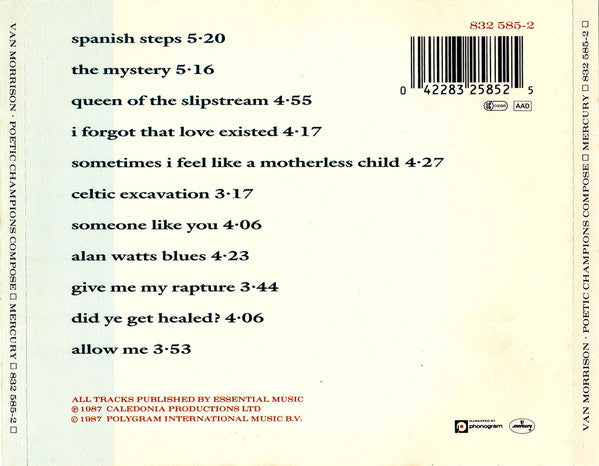 Van Morrison : Poetic Champions Compose (CD, Album)