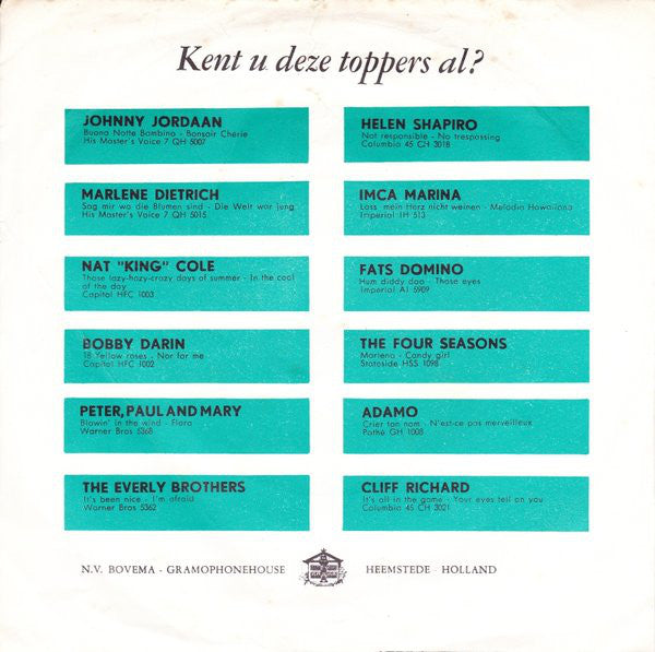 Adamo : Alleen Voor Jou (Amour Perdu) (7", Single, 4-P)