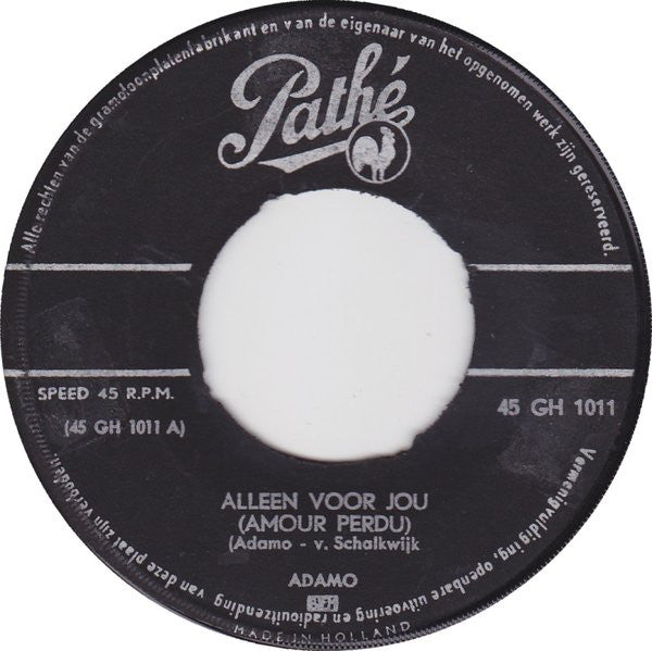 Adamo : Alleen Voor Jou (Amour Perdu) (7", Single, 4-P)