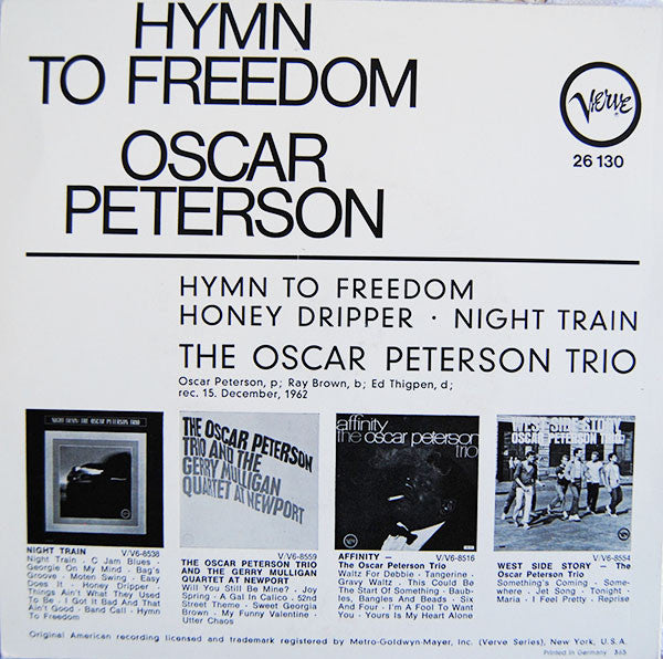 The Oscar Peterson Trio : Hymn To Freedom (7")